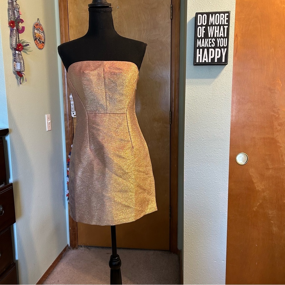 Express Strapless Shimmering Dress